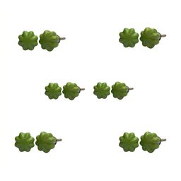 Indianshelf 6Pcs Green Textured Ceramic Pomegranate Knobs-24