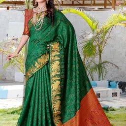 jayant creation Woven Design Zari Pure Silk Patola Saree-picture-36