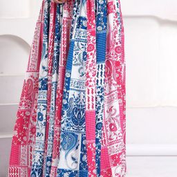 Clothy N Wave Printed Flared Maxi Skirt-image-30