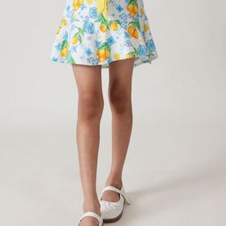 One Friday Girls Fruit Printed A-Line Mini Skirt-36