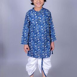 FabJunior Boys Floral Printed Regular Kurta with Dhoti Pants-image-70