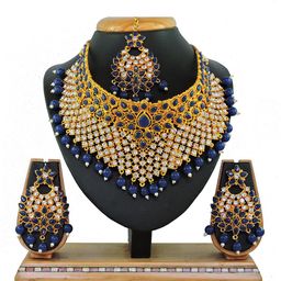 Anouk Gold-Plated Stone Studded & Beaded Jewellery Set-image-22