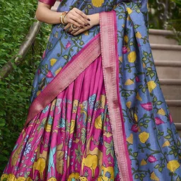 A TO Z CART Printed Ready to Wear Lehenga & Unstitched Blouse With Dupatta image 2