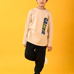 Anthrilo Boys Printed Pure Cotton T-shirt With Joggers-image-69