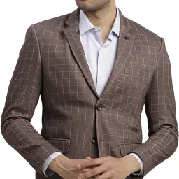 Men Checkered Single Breasted Casual Blazer-image-12