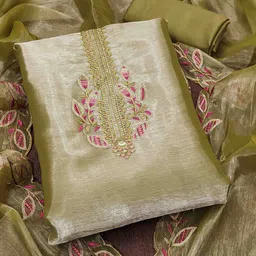 KIMISHA Embroidered Silk Chiffon Unstitched Dress Material-picture-21