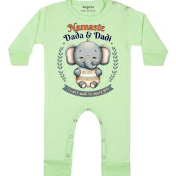 Arvesa Namaste Dada Dadi Printed Bodysuit-image-82