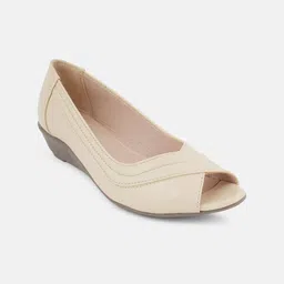 Mast & Harbour Women's Textured Wedge Peep Toes-image-58