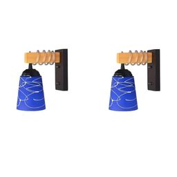 SOMIL Blue Glass Cylinder Printed Wall Lamps-picture-6
