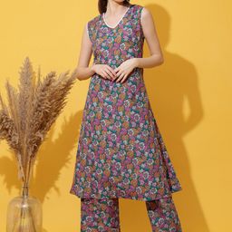 Milastru Printed Cotton Straight Kurta & Trousers-26