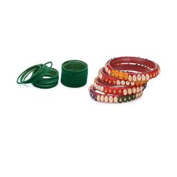 Somil Classic Combo Glass Bangles | Simple Chudi Set For Women & Girls | Daily Use & Special Occasions, Combo Of 2 Set, Green, Multicolor-image-79