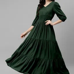 Raiyani Enterprise Women Solid V-Neck Anarkali Kurta-picture-22