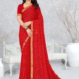 Pandadi Saree Leheriya Zari Poly Chiffon Sarees-image-62
