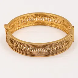 Exotic India Set Of 2 Gold-Plated Copper Openable Bangles image 3