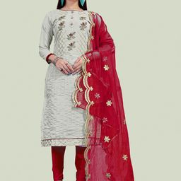 HERE&NOW Embroidered Unstitched Dress Material-picture-13