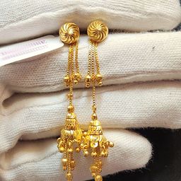 Anshenterpris Gold Plated Artificial Beaded Antique Contemporary Drop Earrings-7