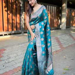 MORDEN MUSE Woven Design Zari Banarasi Saree-picture-18
