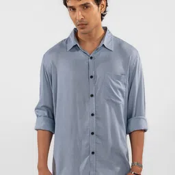 Eszett Spread Collar Regular Fit Long Sleeves Casual Shirt-image-5