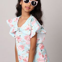 V-Mart Girls Floral Printed Round Neck Cotton Top-image-47
