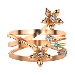 VALANOVA Rose Gold Plated Sterling Silver 0.11 Cts Lab Grown Diamond Ring-image-68