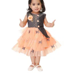 Smuktar garments Girls Orange Dresses-49