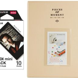 FUJIFILM Mini 10X1 black border Instant Film With 128-sheet Beige Album for mini Film Roll-63