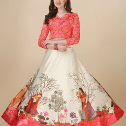 Kaizen TEXO FAB Printed Semi-Stitched Lehenga & Unstitched-image-54