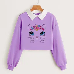 TOXICFASHION Girls Printed Polo Collar T-shirt-17