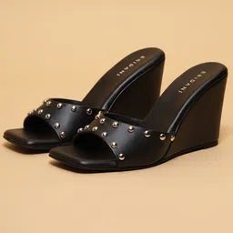 ERIDANI Stella Studded Wedges Sandal-55