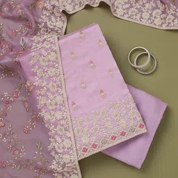 Koskii Floral Embroidered Beads and Stones Unstitched Dress Material-image-92