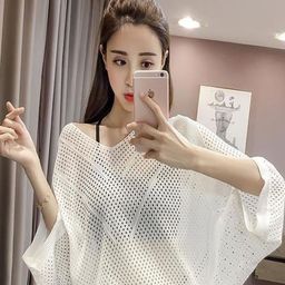 KPOP Women Pure Cotton Self Design Puff Sleeve Top-image-98