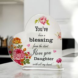 BS AMOR Transparent Acrylic Floral Printed Curio Showpiece-76
