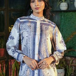 DESIGN BYSG Printed Satin Tunic & Trouser Co-Ord Set image 3