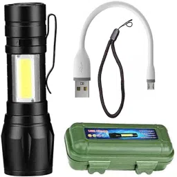 ® Flashlight + Desk Lamp with Gift Box Focus Zoom Torch Light with 3 Modes 3 hrs Torch Emergency Light-20