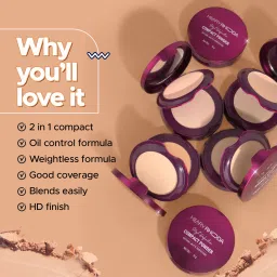 hilary rhoda High-Definition Pressed Powder | 2 in 1 Compact Powder | Shimmery & Matte Finish Compact image 2
