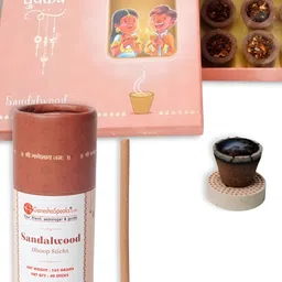 GaneshaSpeaks 15-Pcs Brown Wooden Dhoop Cup, Dhoop Stick & 40-Pcs Incense St-image-31