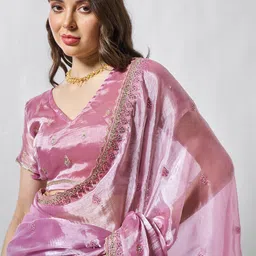 Kalista Floral Embroidered Organza Saree-picture-47