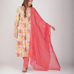 Amayra Women Pink Viscose Rayon Kurta Sets-picture-32