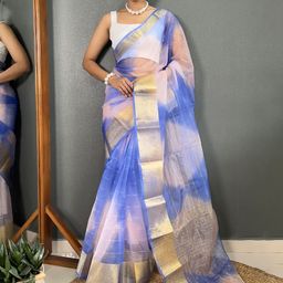 DIVASTRI Ombre Zari Organza Kanjeevaram Saree-image-91