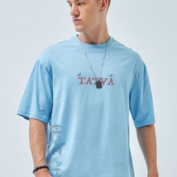 Bewakoof Printed Drop-Shoulder Sleeves Oversized Pure Cotton T-shirt-image-55