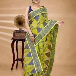 PuJoy Woven Design Pure Cotton Taant Saree-picture-35