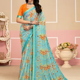 Pandadi Saree Floral Printed Zari Sarees-image-65