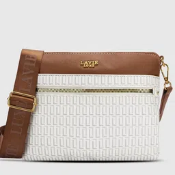 LAVIE LUXE Mono Quick Top Zip Crossbody Monogram Print Sling Bag-22