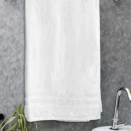 Myntra Elegant Homes White Cotton 300 GSM Bath Towel-image-9