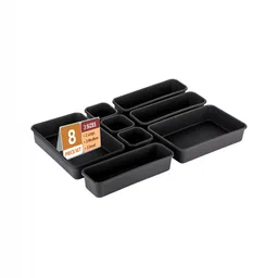 Myntra Elegant Homes Black 8 Pieces Drawer Organiser-image-96