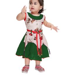 Smuktar garments Girls Green Dresses-10