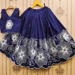 Helene Girls Embroidered Thread Work Ready to Wear Lehenga &-picture-34