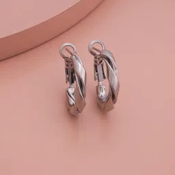 Kushal's Fashion Jewellery Rhodium-Plated Circular Hoop Earrings-31