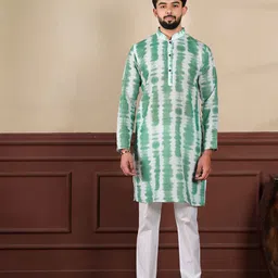 Koshin Abstract Printed Mandarin Collar Straight Kurta-image-37