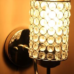 KINIS Silver-Toned & Transparent Textured Metal Cylinder Shaped Wall Lamp-0